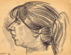 136. Портрет дружини Юлії - 1970,   папір, олівець, 21x28 cм.