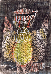 Премудра-сова-2008-папір-олівці-31х41-см.-Wise-Owl-2008-paper-pencils-31x41-cm
