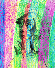 Обличчя 36 -  2009, папір, мішана техніка, 21х29 см.   